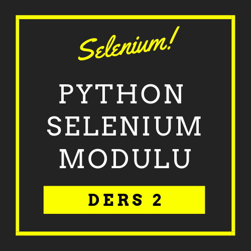 Python Selenium Modülü Kullanımı Ders 2